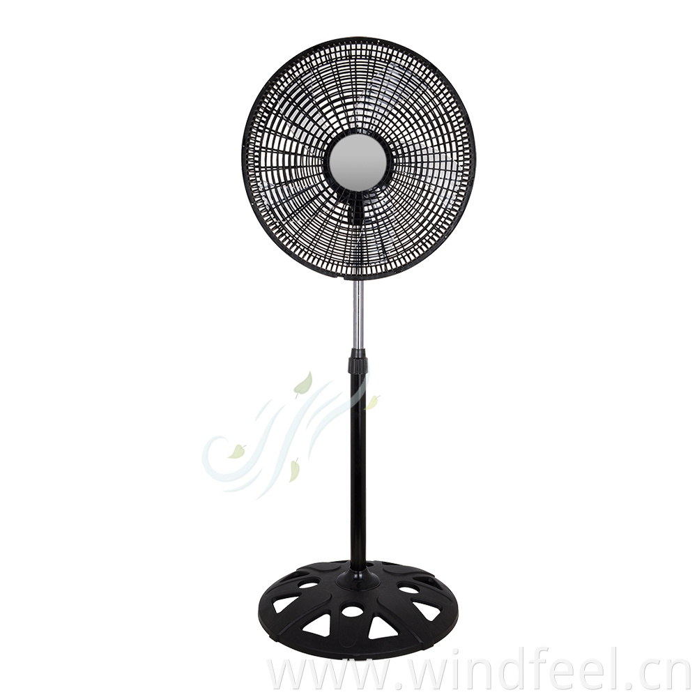 16" 18 Inch Stand Fan 5 AS Blade Heavy Cross Base 3 Speed Control Oscillating Function Cooling Air Standing Fan Plastic Grill